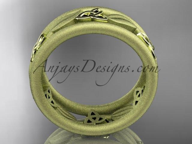 14kt yellow gold celtic trinity knot wedding band, engagement ring CT7233GM - AnjaysDesigns
