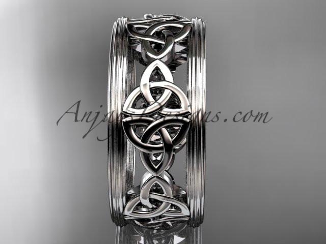 platinum celtic trinity knot wedding band, engagement ring CT7236G - AnjaysDesigns