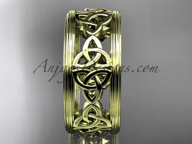 14kt yellow gold celtic trinity knot wedding band, engagement ring CT7236G - AnjaysDesigns