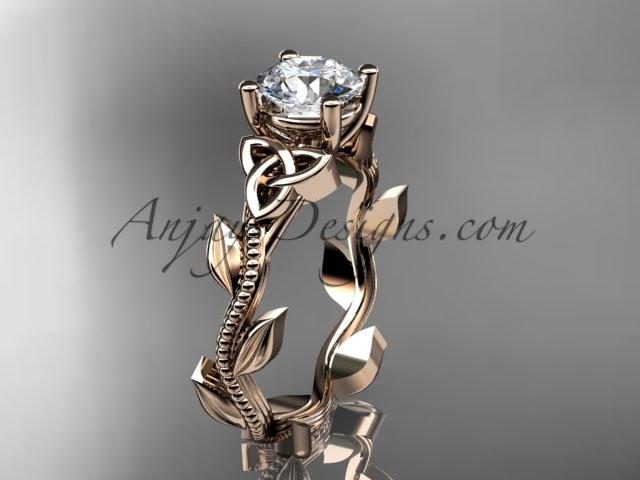 14kt rose gold celtic trinity knot wedding ring, engagement ring CT7238 - AnjaysDesigns