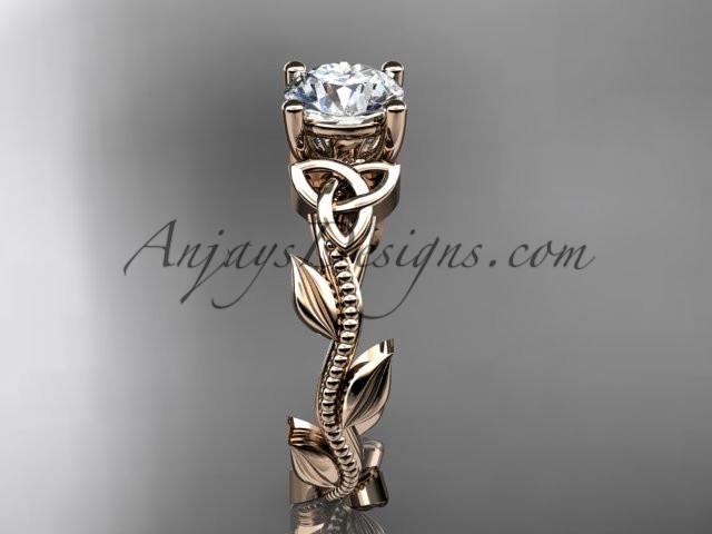 14kt rose gold celtic trinity knot wedding ring, engagement ring CT7238 - AnjaysDesigns