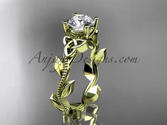 14kt yellow gold celtic trinity knot wedding ring, engagement ring CT7238 - AnjaysDesigns