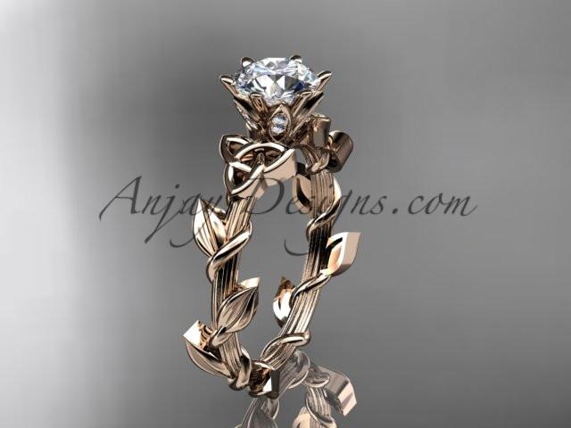 14kt rose gold diamond celtic trinity knot wedding ring, engagement ring CT7248 - AnjaysDesigns