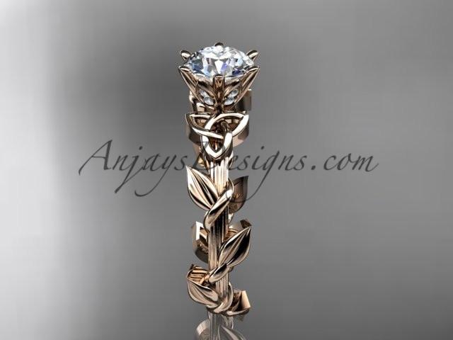 14kt rose gold diamond celtic trinity knot wedding ring, engagement ring CT7248 - AnjaysDesigns