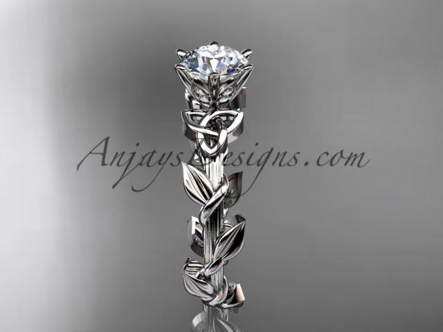 14kt white gold diamond celtic trinity knot wedding ring, engagement ring CT7248 - AnjaysDesigns