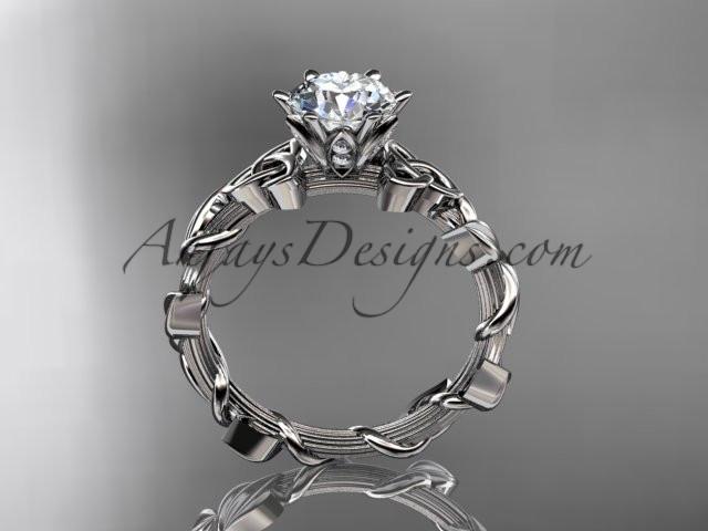 14kt white gold diamond celtic trinity knot wedding ring, engagement ring CT7248 - AnjaysDesigns