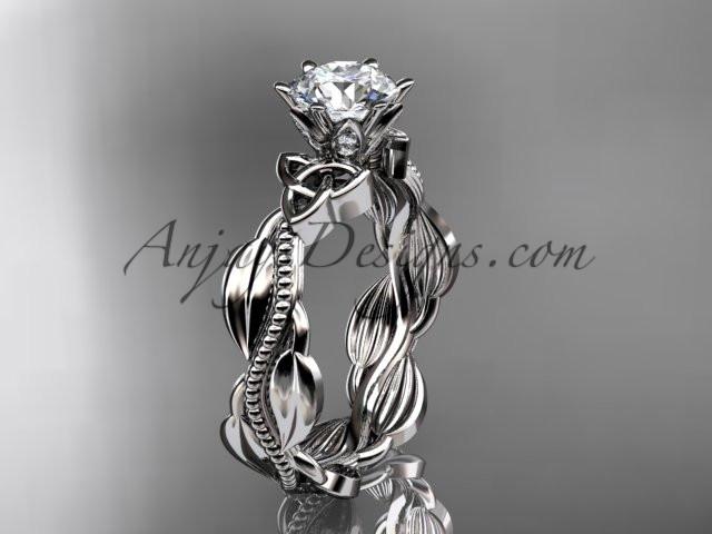 platinum diamond celtic trinity knot wedding ring, engagement ring CT7258 - AnjaysDesigns