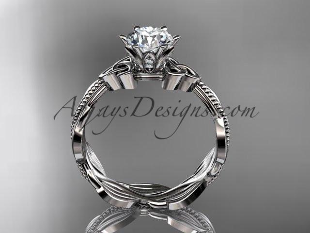 14kt white gold diamond celtic trinity knot wedding ring, engagement ring CT7258 - AnjaysDesigns