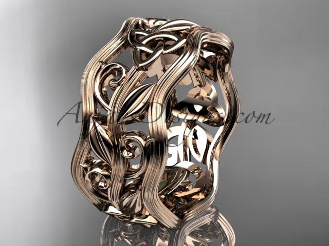 14kt rose gold celtic trinity knot wedding band, engagement ring CT7263G - AnjaysDesigns