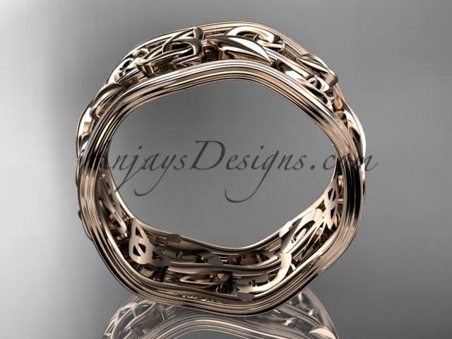 14kt rose gold celtic trinity knot wedding band, engagement ring CT7263G - AnjaysDesigns