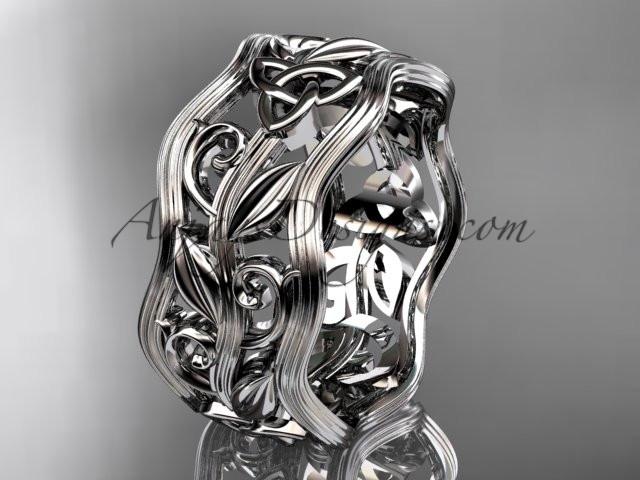 platinum celtic trinity knot wedding band, engagement ring CT7263G - AnjaysDesigns