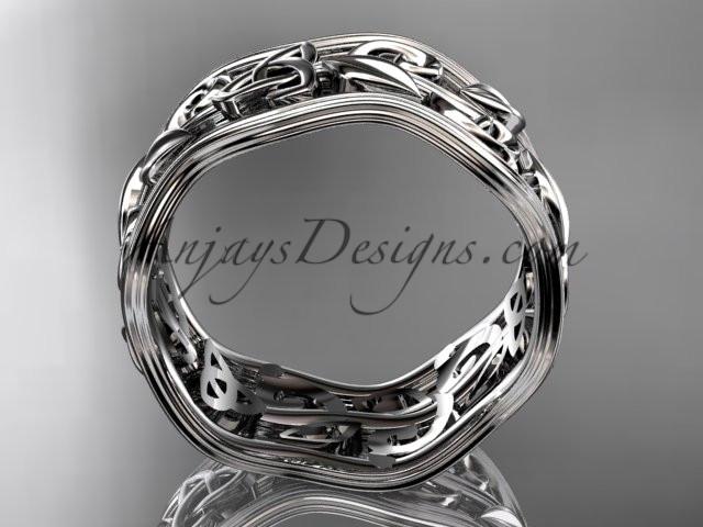 platinum celtic trinity knot wedding band, engagement ring CT7263G - AnjaysDesigns