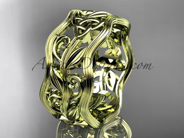 14kt yellow gold celtic trinity knot wedding band, engagement ring CT7263G - AnjaysDesigns