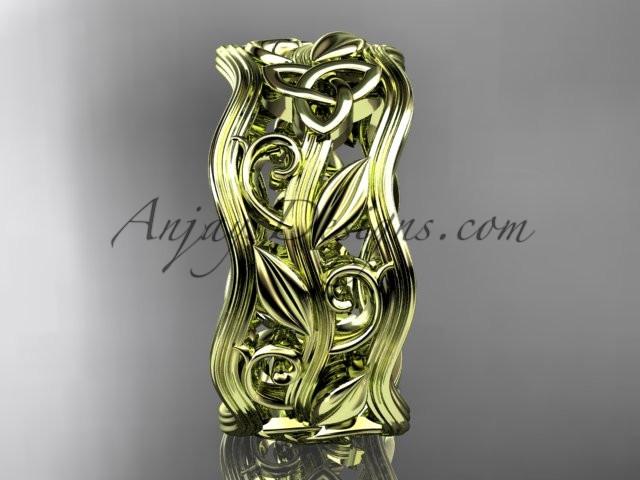 14kt yellow gold celtic trinity knot wedding band, engagement ring CT7263G - AnjaysDesigns