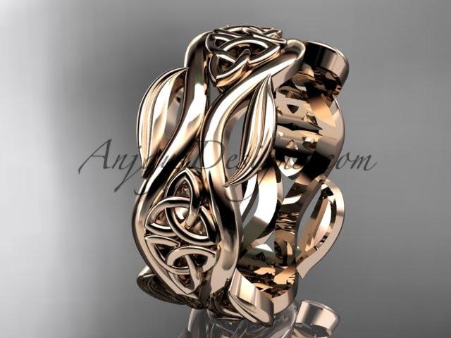 14kt rose gold celtic trinity knot wedding band, engagement ring CT7264G - AnjaysDesigns