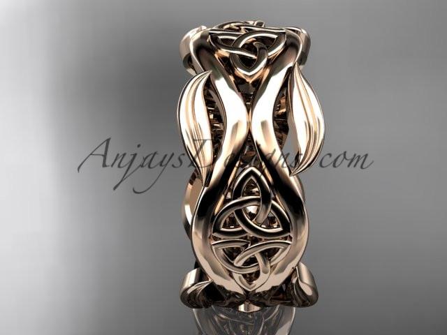 14kt rose gold celtic trinity knot wedding band, engagement ring CT7264G - AnjaysDesigns