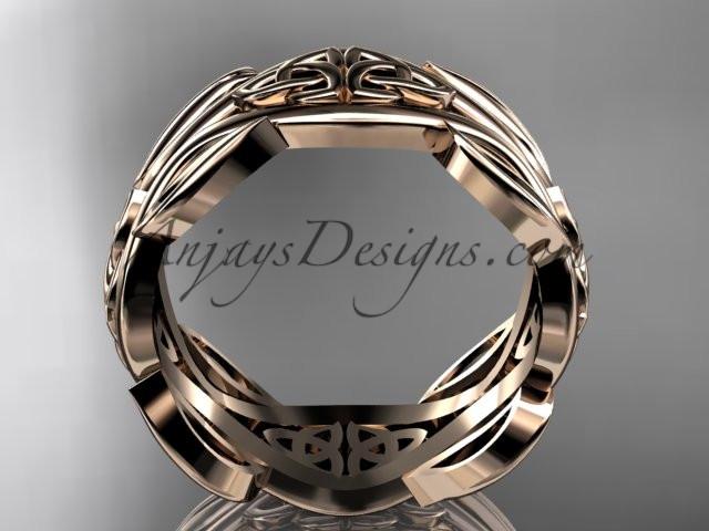 14kt rose gold celtic trinity knot wedding band, engagement ring CT7264G - AnjaysDesigns