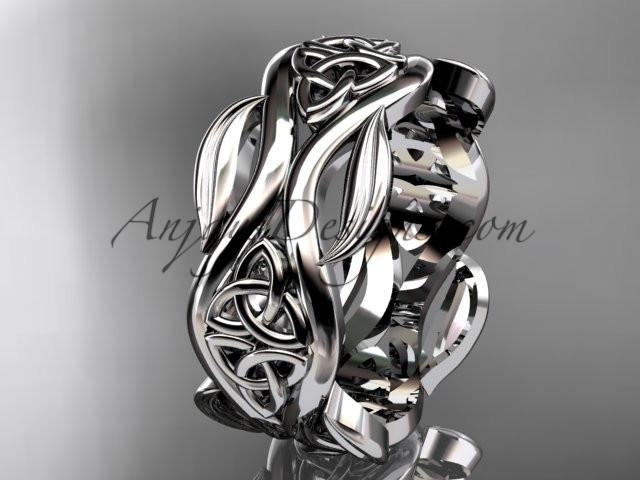 14kt white gold celtic trinity knot wedding band, engagement ring CT7264G - AnjaysDesigns