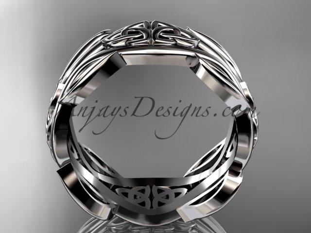platinum celtic trinity knot wedding band, engagement ring CT7264G - AnjaysDesigns