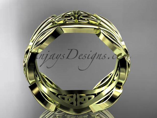 14kt yellow gold celtic trinity knot wedding band, engagement ring CT7264G - AnjaysDesigns