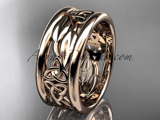 14kt rose gold celtic trinity knot wedding band, engagement ring CT7293GA - AnjaysDesigns