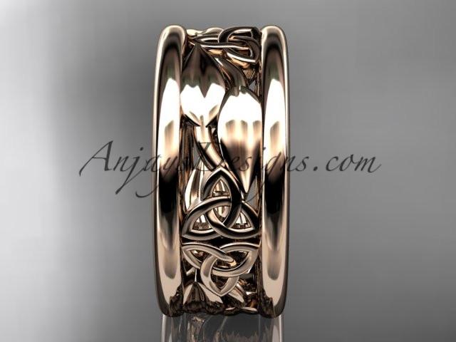 14kt rose gold celtic trinity knot wedding band, engagement ring CT7293GA - AnjaysDesigns