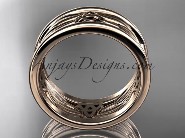 14kt rose gold celtic trinity knot wedding band, engagement ring CT7293GA - AnjaysDesigns