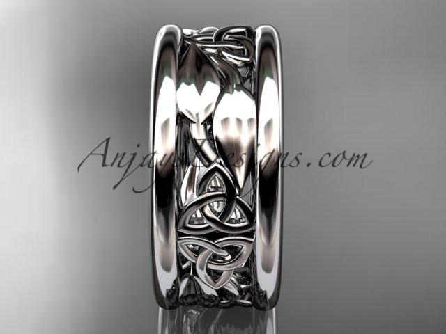 platinum celtic trinity knot wedding band, engagement ring CT7293GA - AnjaysDesigns