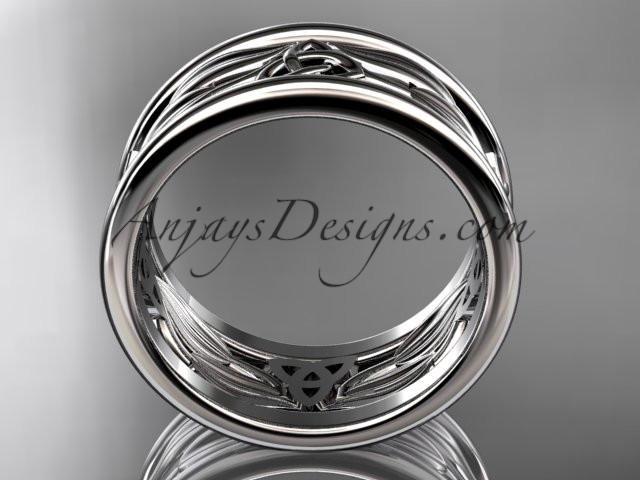 platinum celtic trinity knot wedding band, engagement ring CT7293GA - AnjaysDesigns