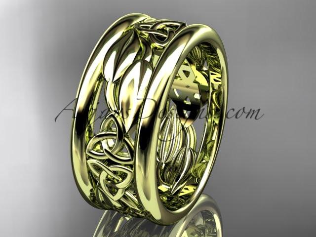 14kt yellow gold celtic trinity knot wedding band, engagement ring CT7293GA - AnjaysDesigns