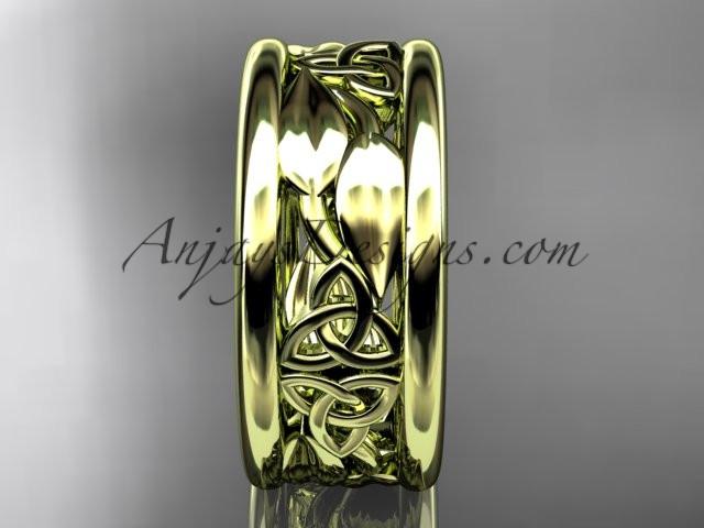 14kt yellow gold celtic trinity knot wedding band, engagement ring CT7293GA - AnjaysDesigns