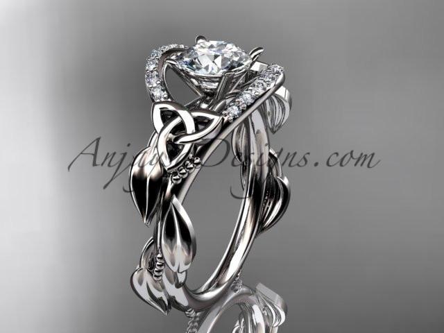 platinum diamond celtic trinity knot wedding ring, engagement ring CT7326 - AnjaysDesigns