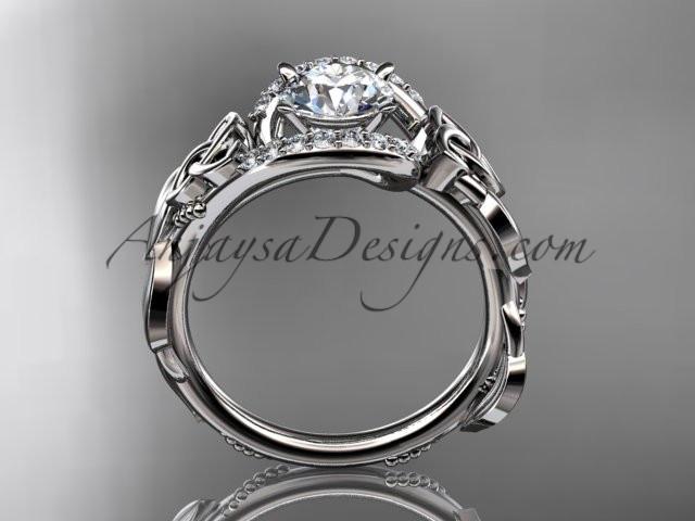platinum diamond celtic trinity knot wedding ring, engagement ring CT7326 - AnjaysDesigns
