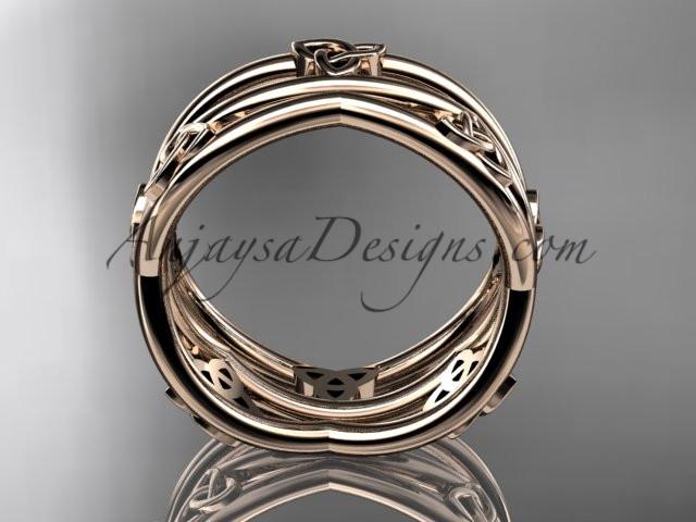 14kt rose gold celtic trinity knot wedding band, engagement ring CT7350G - AnjaysDesigns