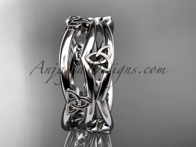 14kt white gold celtic trinity knot wedding band, engagement ring CT7350G - AnjaysDesigns