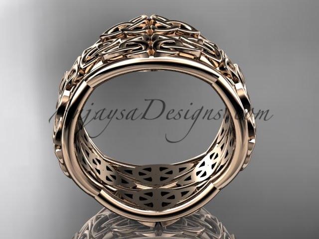 14kt rose gold celtic trinity knot wedding band, engagement ring CT7352G - AnjaysDesigns