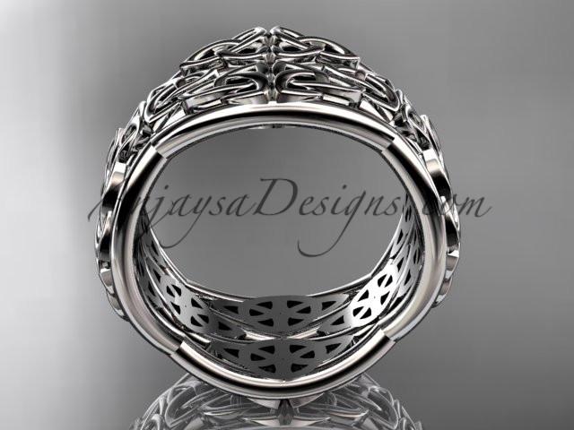 platinum celtic trinity knot wedding band, engagement ring CT7352G - AnjaysDesigns