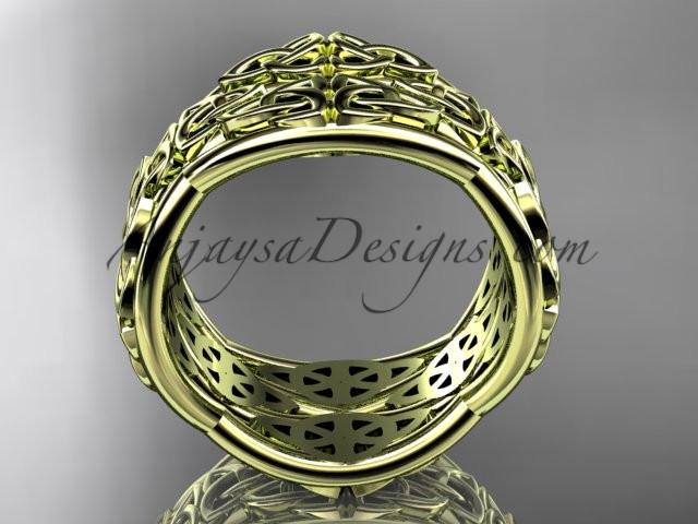 14kt yellow gold celtic trinity knot wedding band, engagement ring CT7352G - AnjaysDesigns