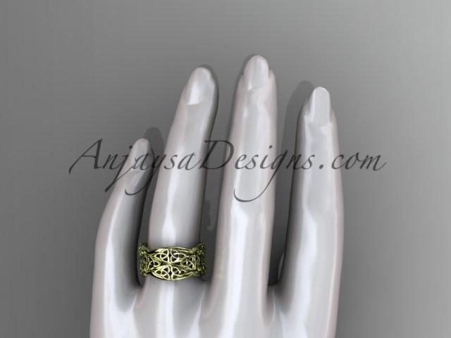 14kt yellow gold celtic trinity knot wedding band, engagement ring CT7352G - AnjaysDesigns