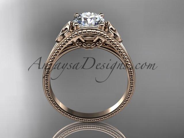 14kt rose gold celtic trinity knot wedding ring, engagement ring CT7375 - AnjaysDesigns