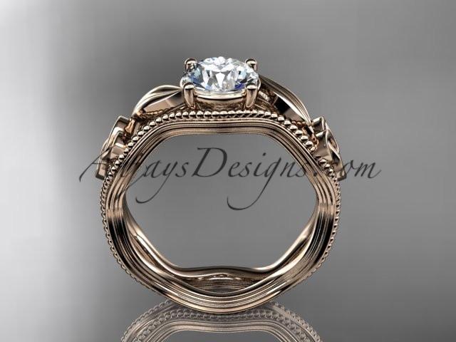 14kt rose gold diamond celtic trinity knot wedding ring, engagement ring CT7382 - AnjaysDesigns