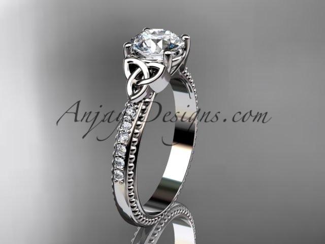 platinum diamond celtic trinity knot wedding ring, engagement ring CT7391 - AnjaysDesigns