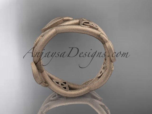 14kt rose gold celtic trinity knot wedding band, matte finish wedding band, triquetra ring, engagement ring CT7403G - AnjaysDesigns