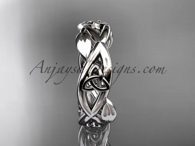 platinum celtic trinity knot wedding band, triquetra ring, engagement ring CT7403G - AnjaysDesigns