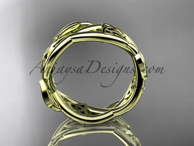 14kt yellow gold celtic trinity knot wedding band, triquetra ring, engagement ring CT7403G - AnjaysDesigns