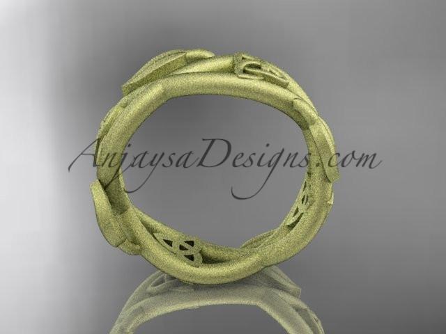 14kt yellow gold celtic trinity knot wedding band, matte finish wedding band, triquetra ring, engagement ring CT7403G - AnjaysDesigns
