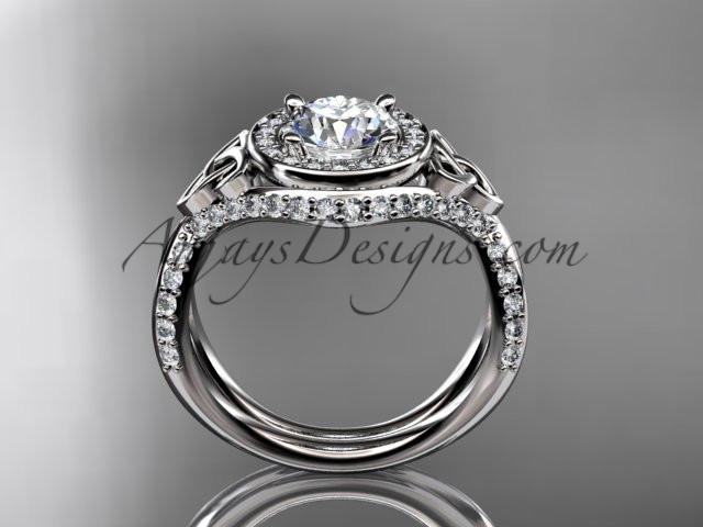 platinum diamond celtic trinity knot wedding ring, engagement ring CT7416 - AnjaysDesigns