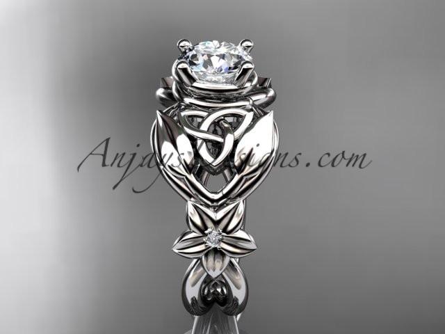platinum diamond celtic trinity knot wedding ring, engagement ring CT7501 - AnjaysDesigns