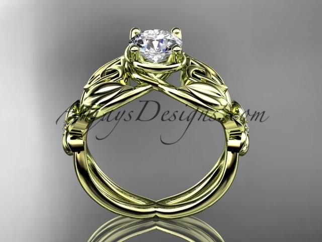 14kt yellow gold diamond celtic trinity knot wedding ring, engagement ring CT7501 - AnjaysDesigns