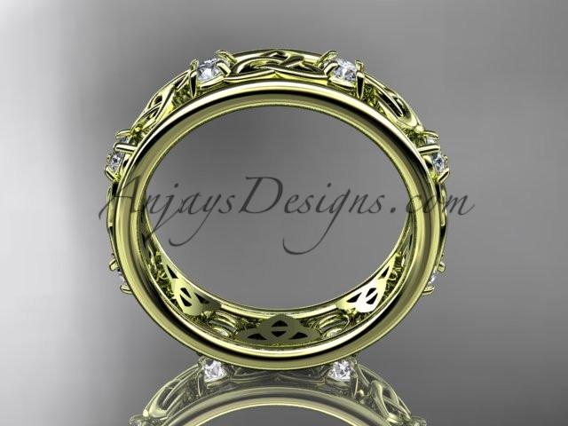 14kt yellow gold celtic trinity knot wedding band, engagement ring CT7503B - AnjaysDesigns